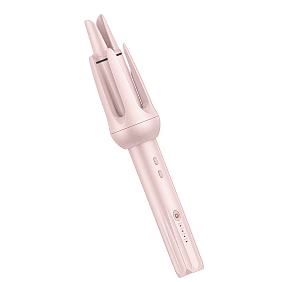 Hair Curler, Rotating Wand Curling Iron for Waves, Beach Curls & Hair Waver, Dual Voltage, 4 Heat Settings, Hair Wand Auto Shut Off, Pink
