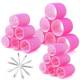 thumbnail image 1 of Hair Curlers Rollers with Clips,Heatless Curlers Rollers with 3 Sizes(6.3cm/4.5cm/3.6cm)Self Grip Hair Rollers DIY Hair Styles for Long Medium Short Hair Volume（28-Piece Set,Pink）, 1 of 6
