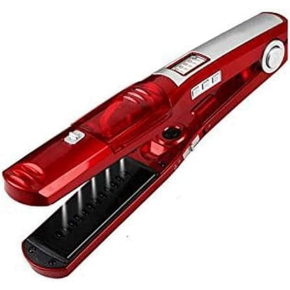 Hair Curling Iron, Portable Travel Hair Curler Straightener in Women 2 in 1 Ceramic Curling Iron Flat Iron Hair Strengthening Comb Brush for