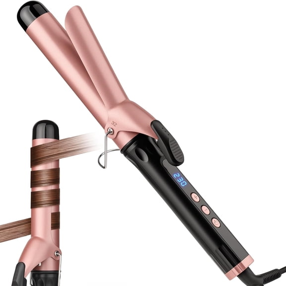Hair Curling Wand Professional Curling Iron, Ceramic Hair Curler Wand with Heat-Resistant Glove, Dual Voltage (1.25 Inch)