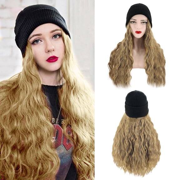 Hair Curly Wavy Synthetic Velvet Women's Long Winter Wig - Warm Knitted Style for Comfort and Fashion