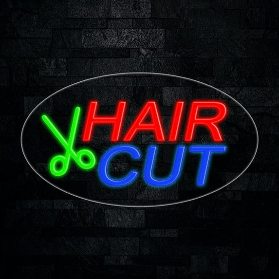 Hair Cut LED Neon Sign 28"L x 16"H #34221