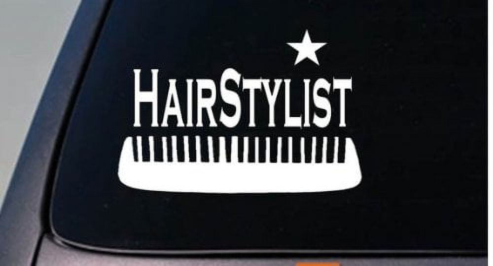 Hair Cut Stylist Parlor Salon Window Vinyl Decal 4x6 Sticker Scissor