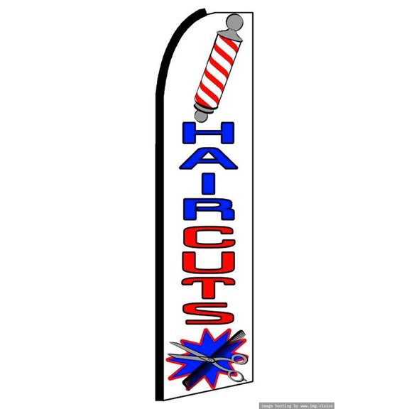 Hair Cuts Swooper Flag (Hardware Not Included) |Advertisement /Business Flags | Feather Flag |