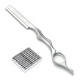 thumbnail image 1 of Hair Cutting Razor, Hair Razors For Cutting Hair Professional Styling Razor with Replacement Stainless Steel Blades for Salon/Home -11PCS Silver, 1 of 12