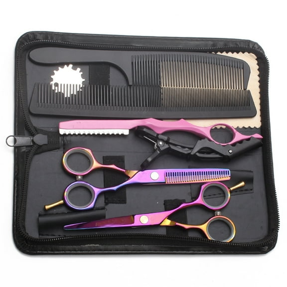 Hair Cutting Scissors Kit - Professional Haircut Scissors Set, Straight Shears for Men Women Home Salon Barber - color