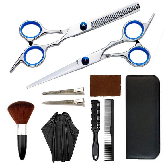 Hair Cutting Scissors Kits, 9Pcs Stainless Steel Hairdressing Shears Set Professional Thinning Scissors For Barber/Salon/Home/Men/Women/Kids/Adults Shear Sets