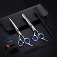 thumbnail image 1 of Hair Cutting Scissors Kits, Stainless Steel Hairdressing Shears Set Professional Thinning Scissors For Barber Salon Home, 1 of 4