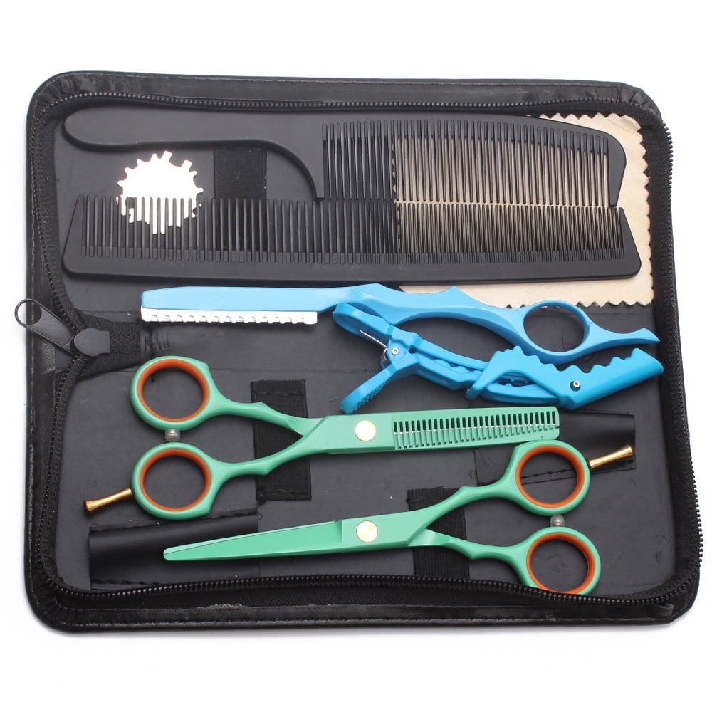 Hair Cutting Scissors Set with Razor, Leather Scissors Case, Barber