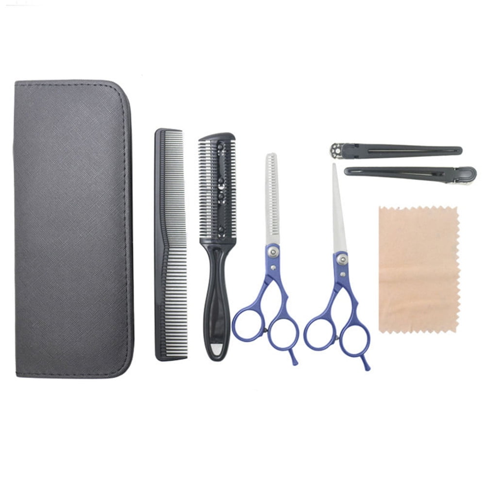 Hair Cutting Scissors Set with Razor Leather Scissors Case Barbers Hair