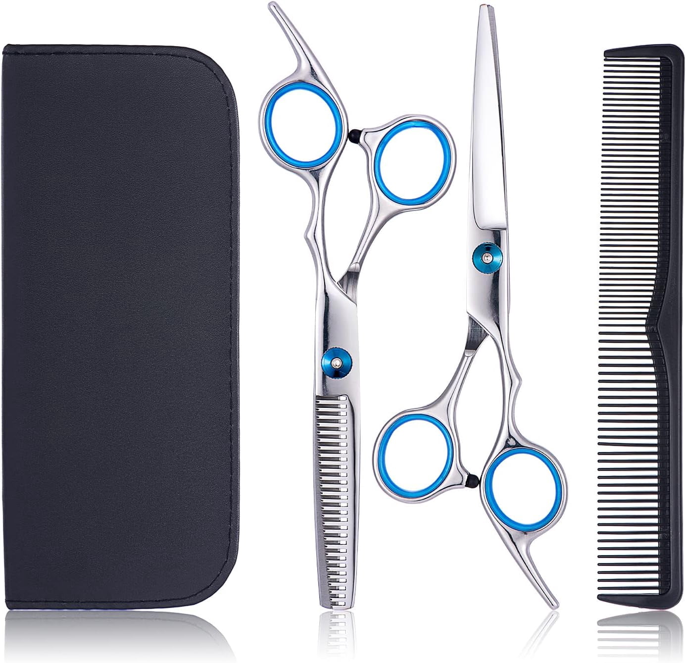 Barber Salon Haircutting Scissors Shears Comb Set Black Hair Shears Set for Professional Hair Cutting - Saki  main image 3