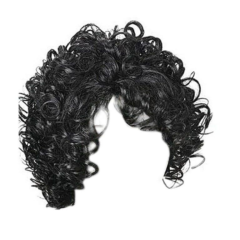 Hair Day Dry Shampoo Women's Wig Black Small Curly Wavy Fiber High