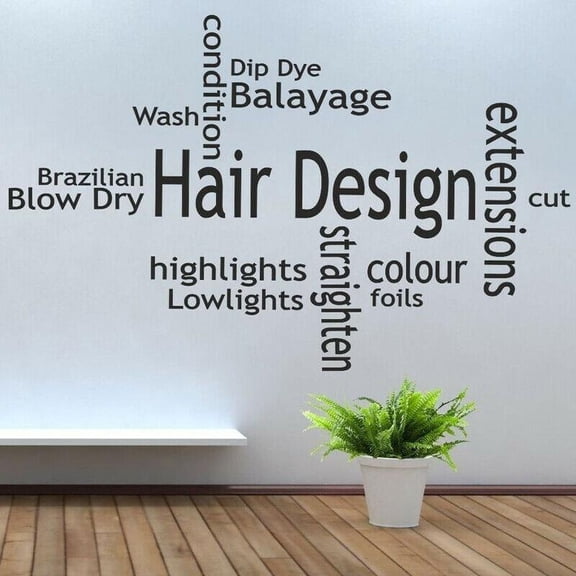 Hair Design Quote Barber Shop Wall Sticker Vinyl Interior Decoration Wall Decals Hair Salon Words Removable Wallpaper Mural 66x42cm