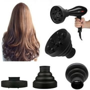 Hair Diffuser Attachment, Collapsible Hair Diffuser, Portable Silicone Diffuser for Curly Hair Universal Fit 1.57-1.99 Inch Nozzle, Heat Resistant Durable Compact Travel-Friendly Hair Styling Tool
