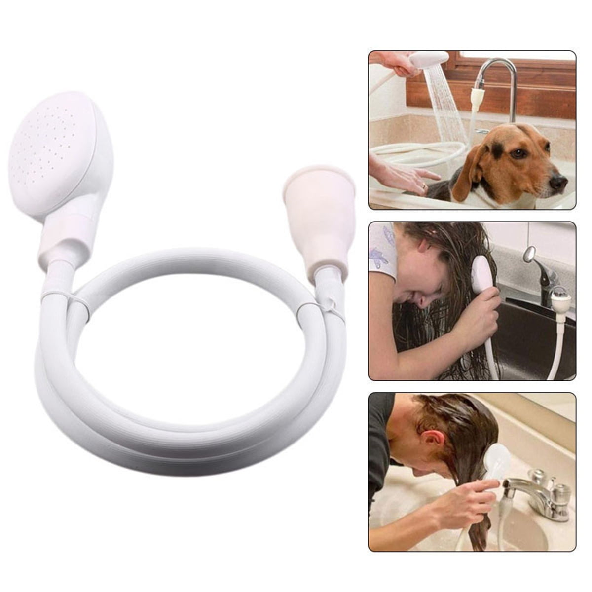 Hair Dog Pet Shower Sprays Hose Bath Tub Sink Faucet Attachment Washing ...