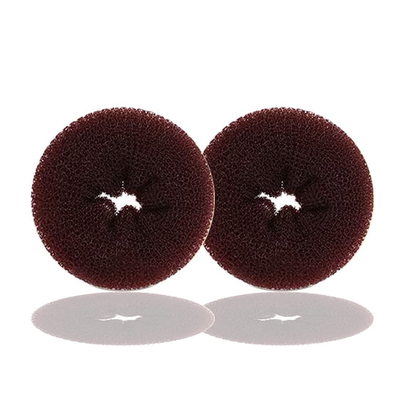 Hair Donut Bun Maker for Kids, 2PCS Ring Style Bun (Small, 2.5 Inch, Brown)