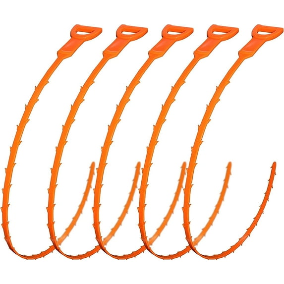Hair Drain Clog Remover Drain and Snake Cleaning Tool (5pcs 25inch)