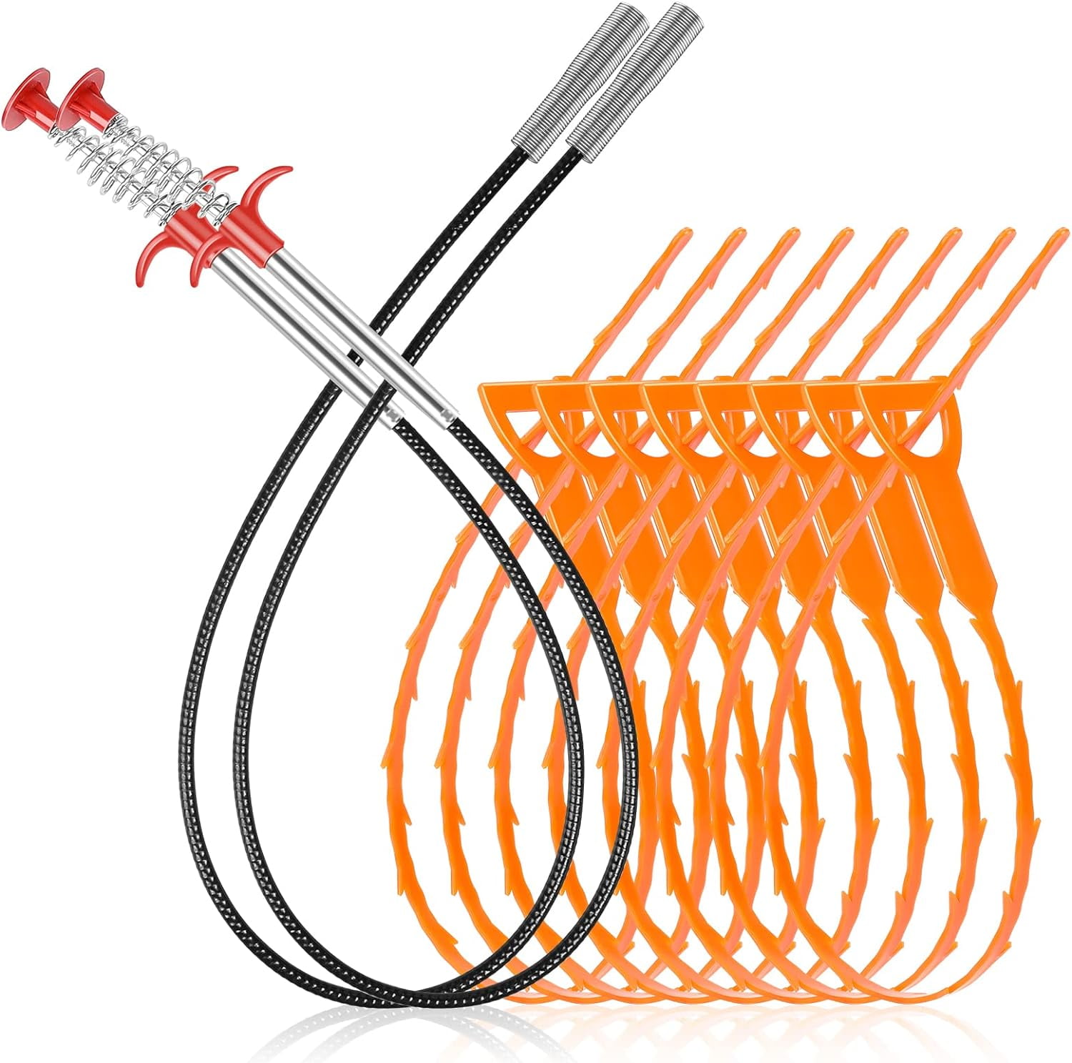 Hair Drain Clog Remover Tool, Sewer Cleaning Rod for Sewer Hair Clog