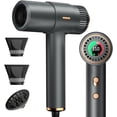 thumbnail image 1 of Hair Dryer, 110,000RPM High Speed Blow Dryer, 200 Millions Ionic Hairdryer with HD Display, 2000W Professional Hair Dryers with Diffuser and Nozzle, 4 Temps and 3 Speeds (Gray), 1 of 5