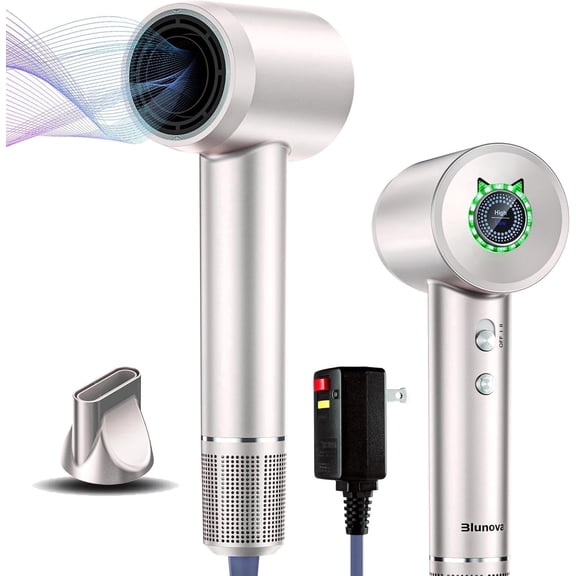 Sentryse Ionic Hair Dryer, 110,000 RPM Brushless Motor, 4 Heat & 3 Speed Settings, Magnetic Nozzle