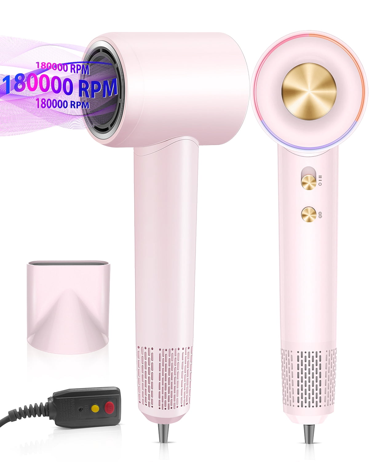 Hair Dryer, 180,000 RPM High Speed Ionic Blow Dryer with Brushless Motor, Fast Drying & Hair Care for Women