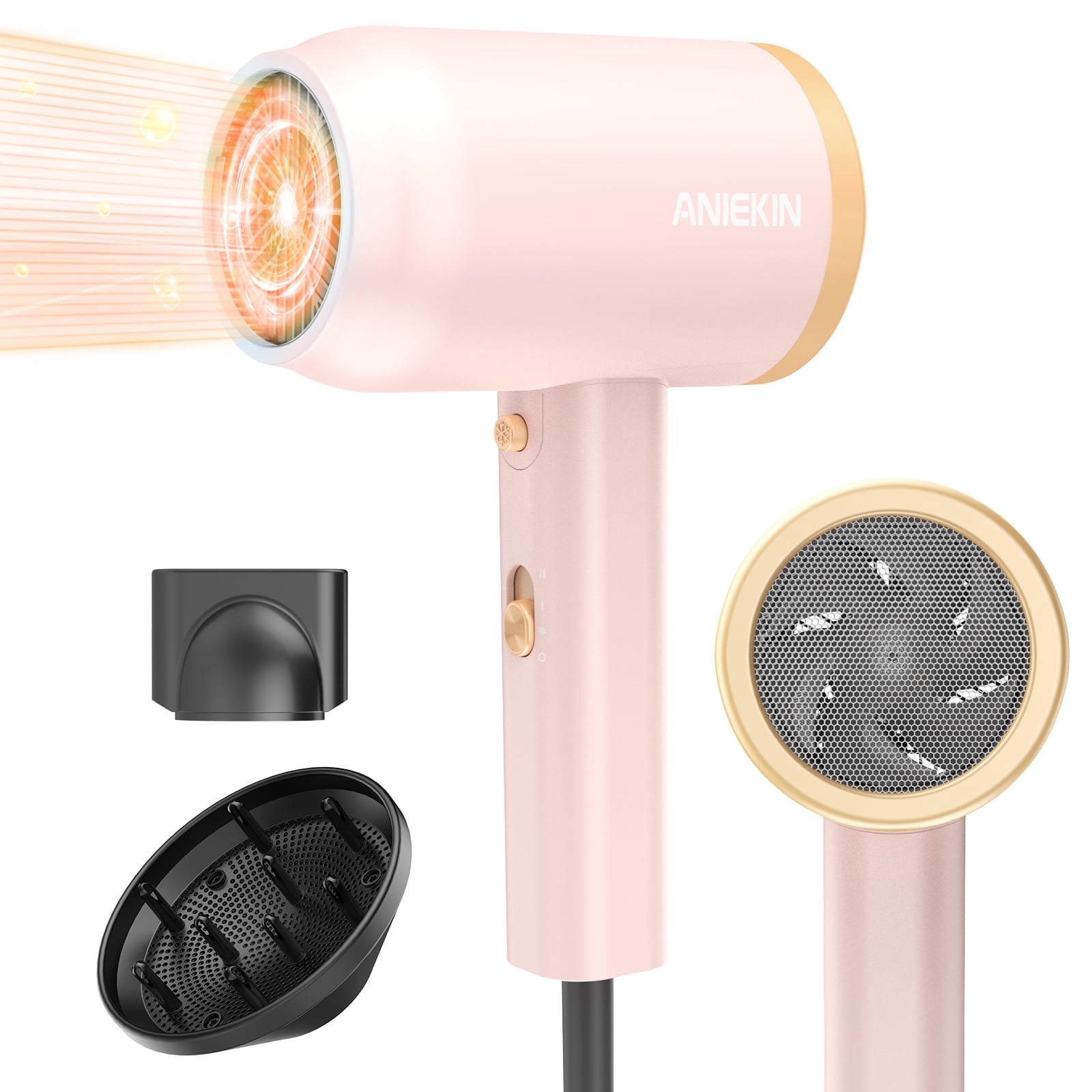Hair Dryer, 1875 Watts Fast Drying Blow Dryer with Diffuser and Concentrator, Compact Lightweight Hair Dryer for Women and Men