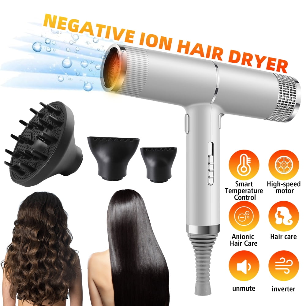 Hair Dryer, 2500W Professional Blow Dryer, Negative Ion Technolog, 3 Heating/2 Speed/Cold Settings, Contain 2 Nozzles and 1 Diffuser, for Home Salon Travel Woman Kids