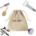 thumbnail image 1 of Hair Dryer Bags Drawstring Bag Container Hairdryer Bag For Travel Bathroom,1* (Beige) English Embroidered Canvas Drawstring Bag Clearance, 1 of 4