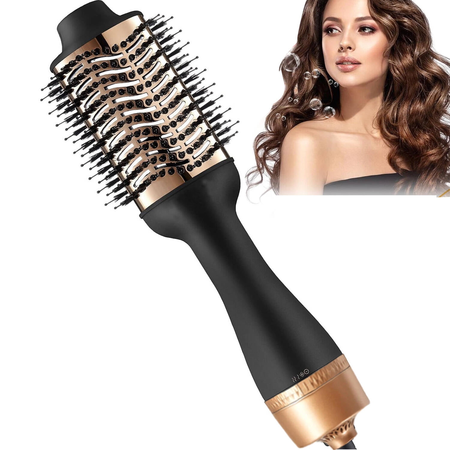 Hair Dryer and Blow Dryer Brush in One, 4 in 1 Hair Dryer and Styler Volumizer with Negative Ion Anti-frizz Ceramic Titanium Barrel Hot Air Straightener Brush for All Hair Types
