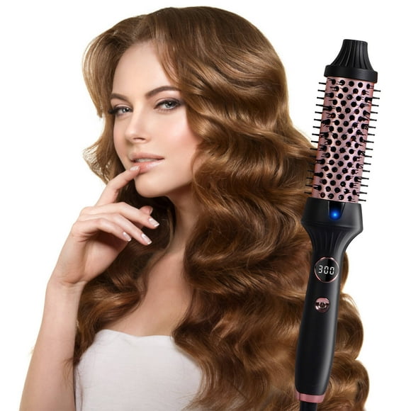 Morfone Thermal Brush, 1.5 Inch Negative Ion Wavy Talk Blowout Brush with Detachable Head and Dual Voltage for Travel, Ceramic, LED Digital Display & Temperature Settings Suitable for All Hair Types