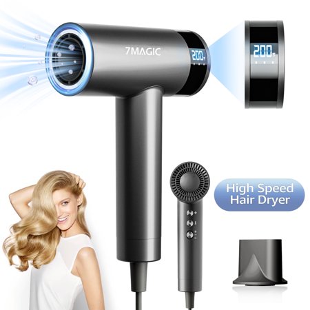 Hair Dryer,High Speed Blow Dryer with 110,000RPM Brushless Motor and Magnetic Nozzle, Travel Hair Dryers for Fast Drying, Purple