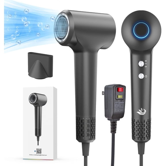Hair Dryer, Blow Plasma Hairdryer, ic Dryer for Women, Dryers Professal High Speed (Dark Gray)