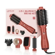 IG INGLAM 5 in 1 Hair Dryer Brush Blow Dryer Brush for Women, Detachable Blowout Brush & Hair Appliances for Straightening/ Drying/ Curling/ Styling/Volumizer, Copper Red
