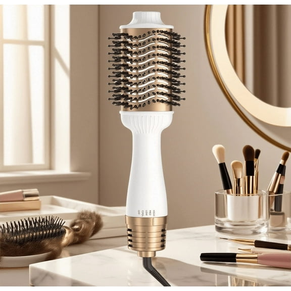Hair Dryer Brush, Blow Dryer Brush, Hot Tools Blow Dryer Brush for Women, One Step Blowout Brush with Display Screen, Oval Ceramic Barrel, Negative Ion