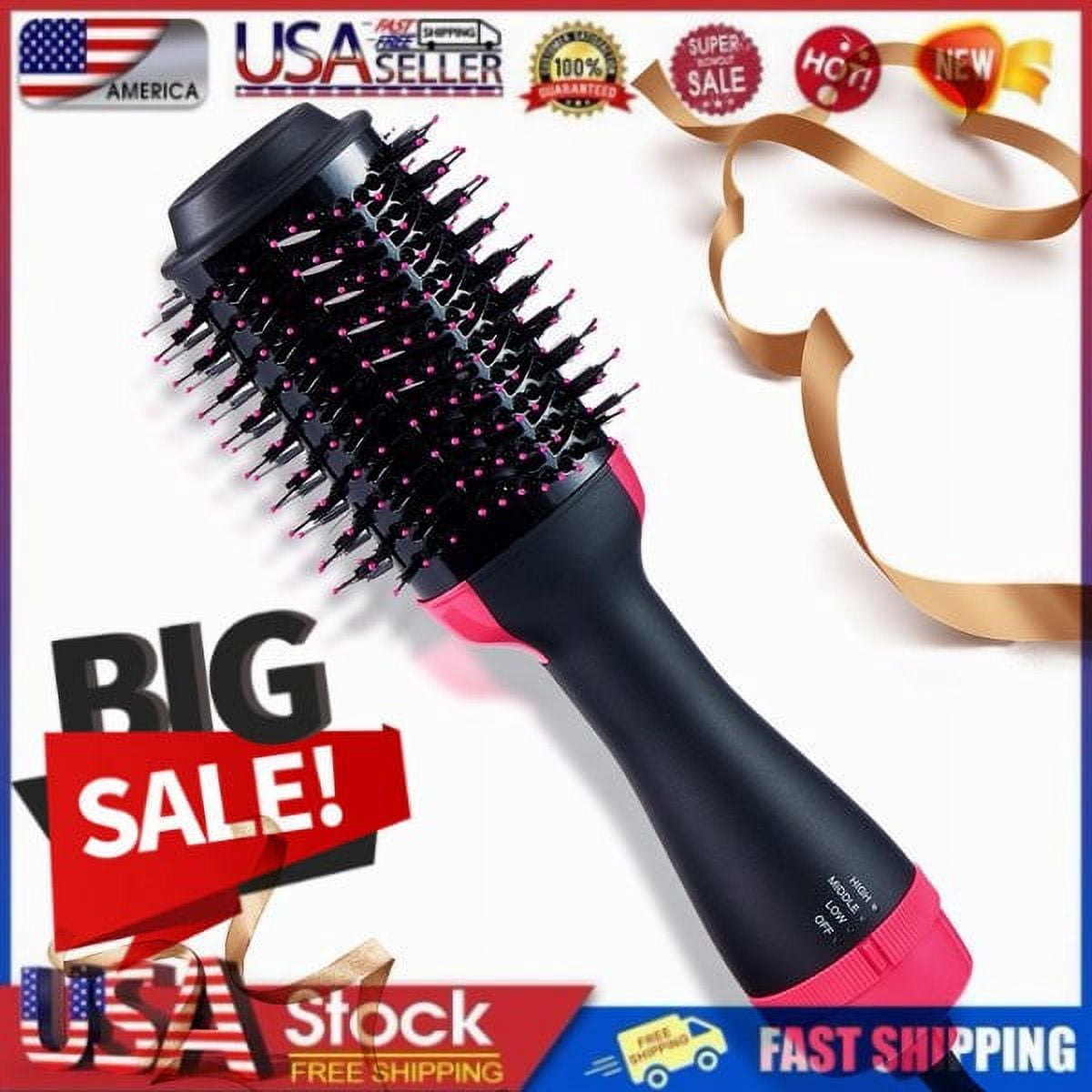 Hair Dryer Brush Blow Dryer Brush in One, Upgraded 4 in 1 Hair Dryer and Styler Volumizer with Negative Ion Anti-frizz Ceramic Titanium Barrel Hot Air Brush Hair Straightener Brush