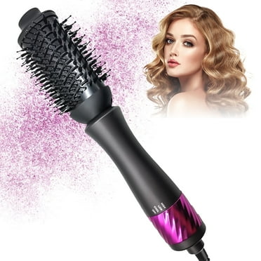 Hair Dryer Brush,4 in 1 Blow Dryer Brush Ceramic Oval Barrel Straightener,Hot Air Brush for All Hair Types(Black)