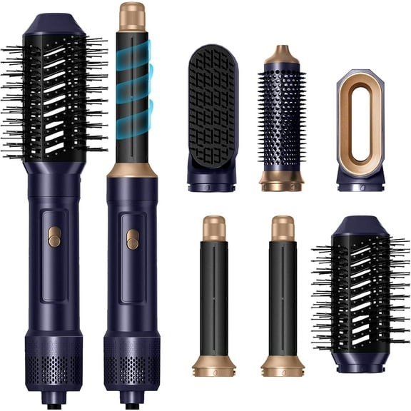 Hair Dryer Brush, Detachable 6 in 1 Blow Dryer Brush Set,Negative Ionic Hot Air Brush,Hair Styling Tool,Round Hot Air Straightener Brush Volumizer, Air Curler Wand,Brush Blow Dryer