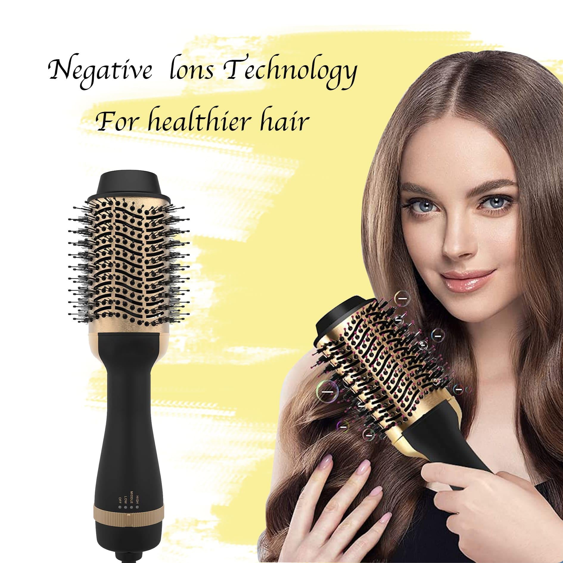 Hair Dryer Brush Hot Air Brush 3in1 Round Blow Brush Negative Ion