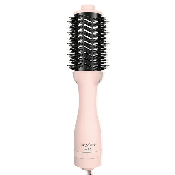 Hair Dryer Brush, Jungle Wave 3 in 1 Blow Dryer Brush and Styler Volumizer, Ceramic Hot Air Brush for All Hair Types, Gift for Women, Pink