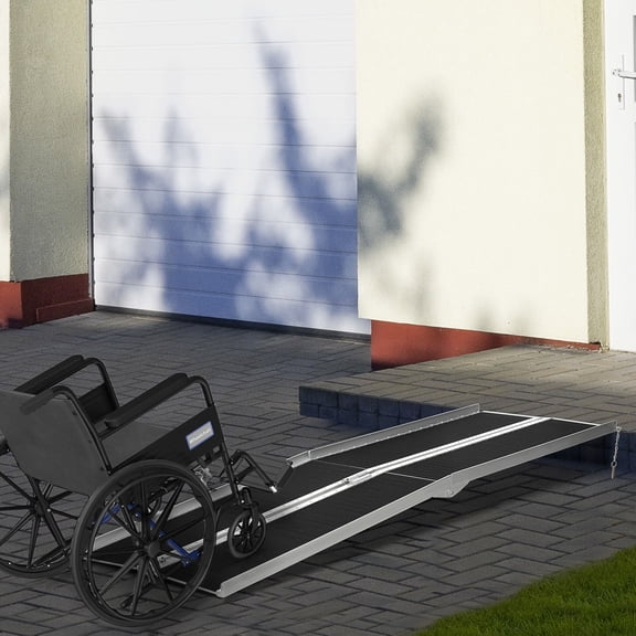 Hair Dryer HOMCOM Portable Wheelchair Ramp for Home, Threshold Handicap Ramp 8',Hair Straightener
