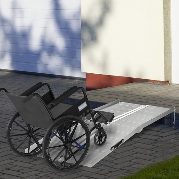 Hair Dryer HOMCOM Textured Aluminum Folding Wheelchair Handicap Ramp, 6',Hair Straightener