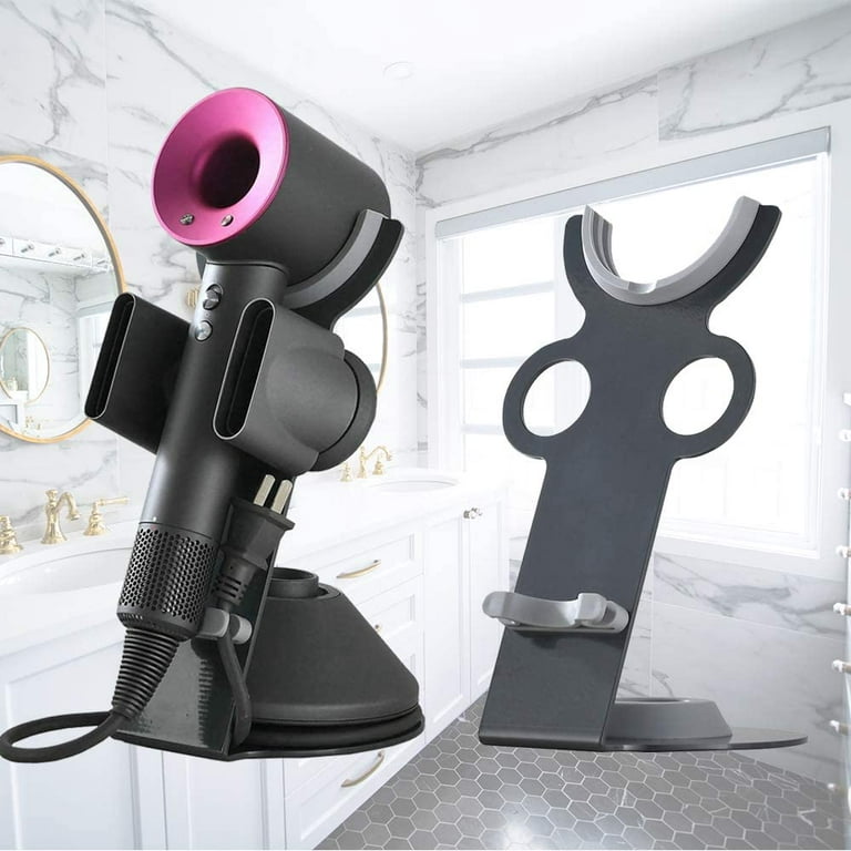 ANQIA Hairdryer Stand Holder for Dyson,Magnetic Carbon Steel Bracket Power  Plug Holder,Bathroom Organizer for Dyson Supersonic Hairdryer, Diffuser and  Two Nozzles (Black) - Yahoo Shopping