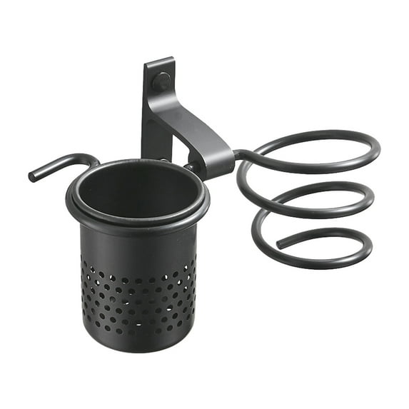 Hair Dryer Holder, Hair Dryer Organizer Wall Mount Hair Blow Dryer Hanging Rack Spiral Hair Styling Stand Organizer With Cup Perfect Bathroom Washroom Accessories