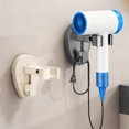 thumbnail image 1 of Hair Dryer Holder Wall Mount, Suction Cup Hairdryer Bracket with Rotating Stand and Cord Hook for Bathroom Organization, Space-saving No-drill Installation, Topliu, 1 of 8