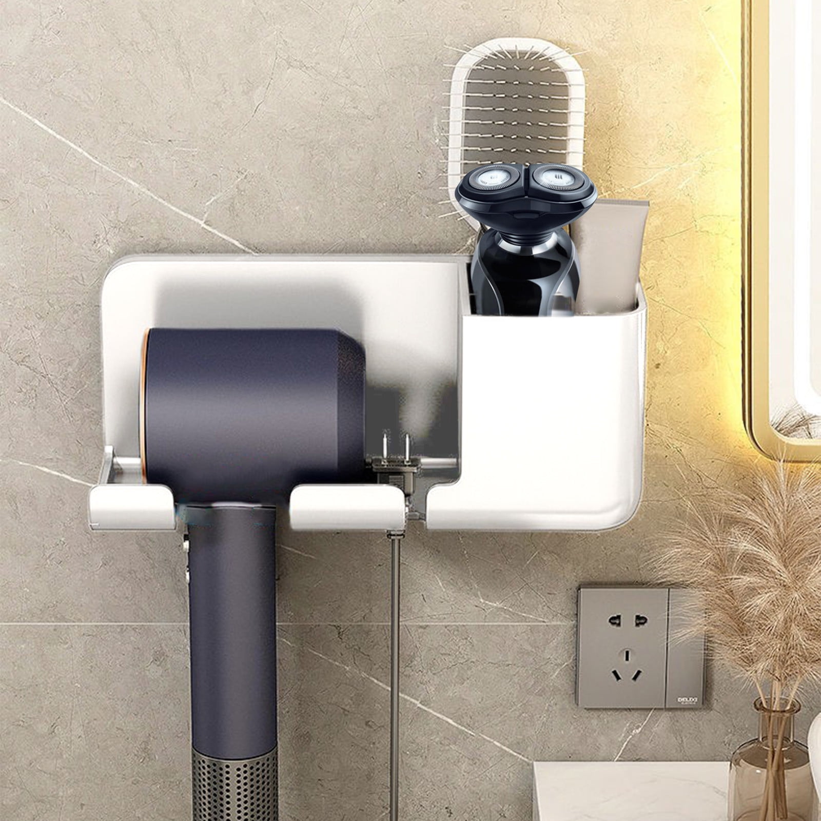 Hair Dryer Holder Wall Mounted,Blow Dryer Holder for Bathroom,Tool ...