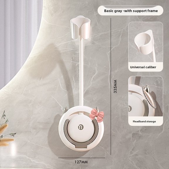 Multi-Angle Adjustable Multifunction Drill-Free Wall Mounted Hair Dryer Stand