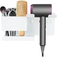 thumbnail image 1 of Hair Dryer Holder Wall Mounted, STONCEL Blow Dryer Holder for Bathroom, Aluminum Alloy Hair Dryer Rack, Muti-Function Hair Tool Organizer with Plug Hook (White), 1 of 7