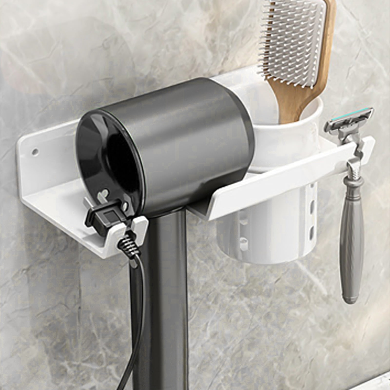 Hair Dryer Holder Wall Mounted,Self Adhesive Organizer Hair Dryer