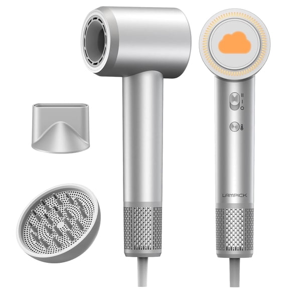Hair Dryer, Ionic High Speed Blow Dryer with Diffuser Nozzle for Fast Drying, 2 Speeds & 4 Temps, Professional Compact Lightweight Hairdryer for Women Men Travel