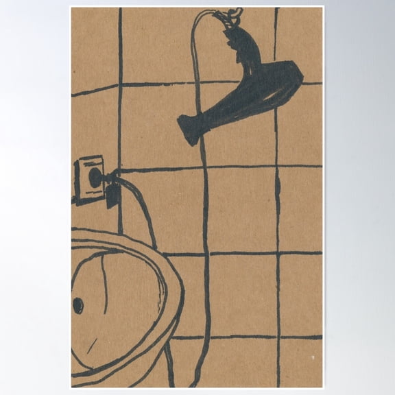 Hair Dryer Poster Wall Art, Modern Wall Decor For Living Room Bedroom, 12x18 UNFRAMED